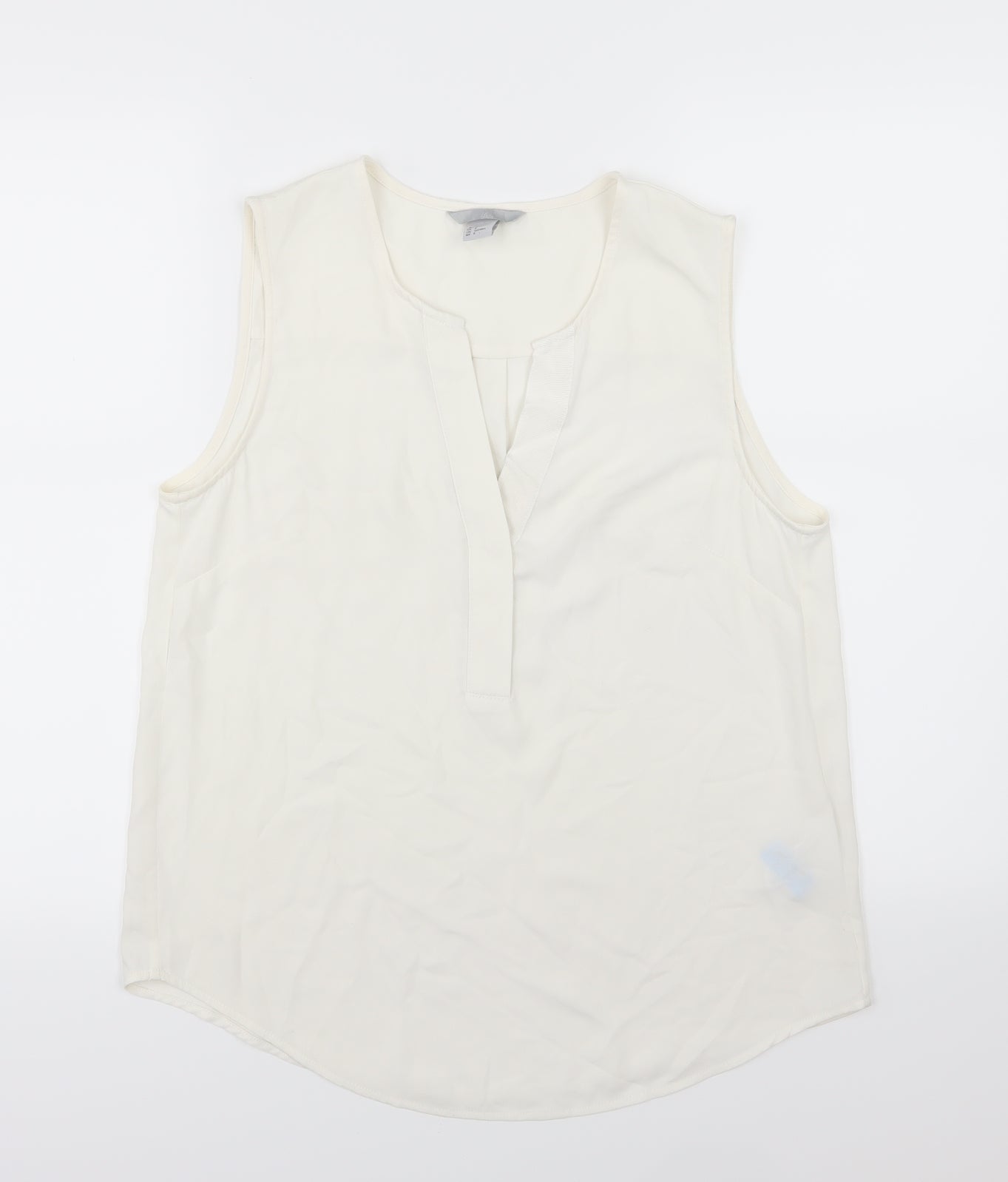 H&M Womens Ivory  Chiffon Basic Blouse Size 10