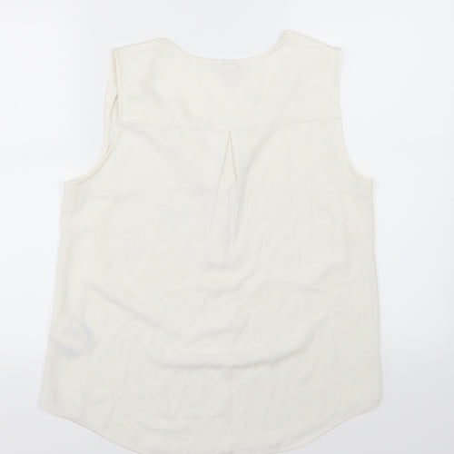 H&M Womens Ivory  Chiffon Basic Blouse Size 10