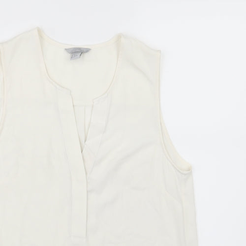 H&M Womens Ivory  Chiffon Basic Blouse Size 10