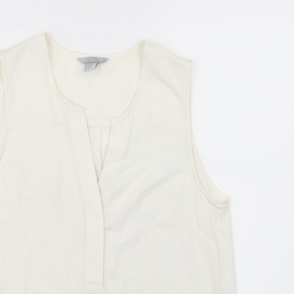 H&M Womens Ivory  Chiffon Basic Blouse Size 10