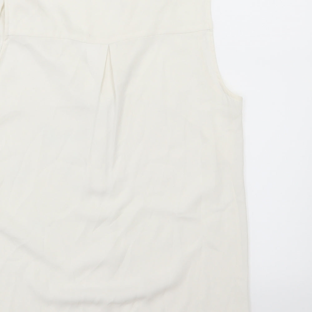 H&M Womens Ivory  Chiffon Basic Blouse Size 10