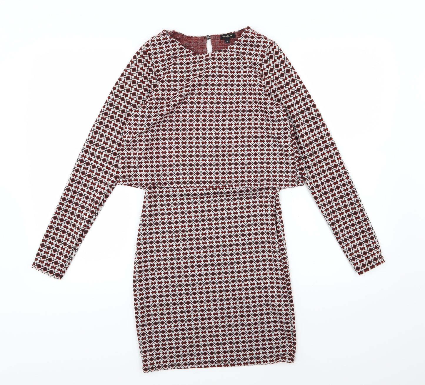 River Island Womens Multicoloured Geometric  T-Shirt Dress  Size 8