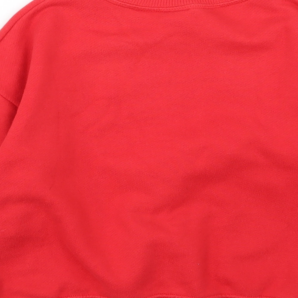 Zara Girls Red  Jersey Pullover Sweatshirt Size 9 Years  - Mickey Mouse