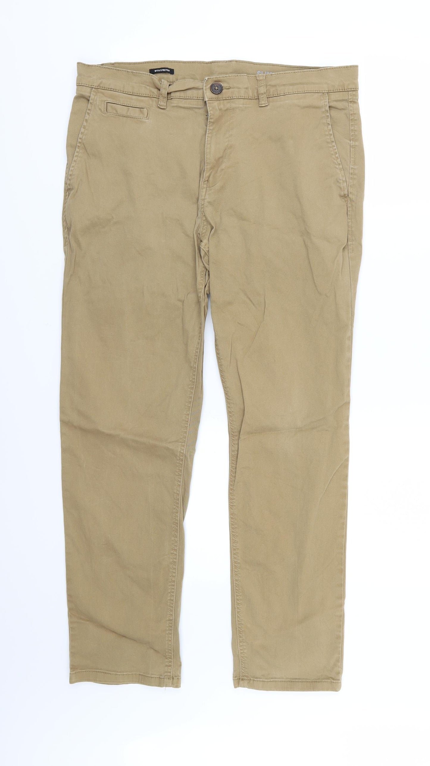 F&F Mens Brown  Denim Straight Jeans Size 36 L30 in