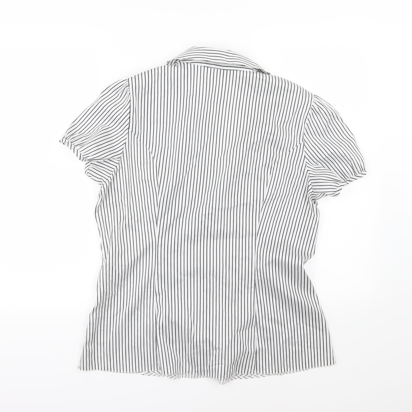 George Womens White Striped Woven Basic Button-Up Size 18
