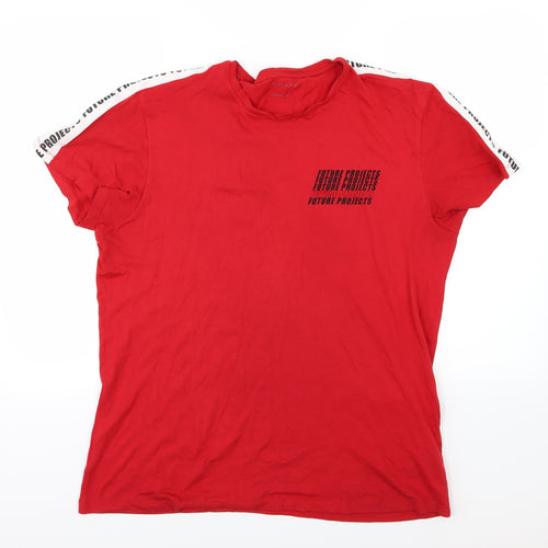 Primark Mens Red  Jersey  T-Shirt Size L  - Future Projects