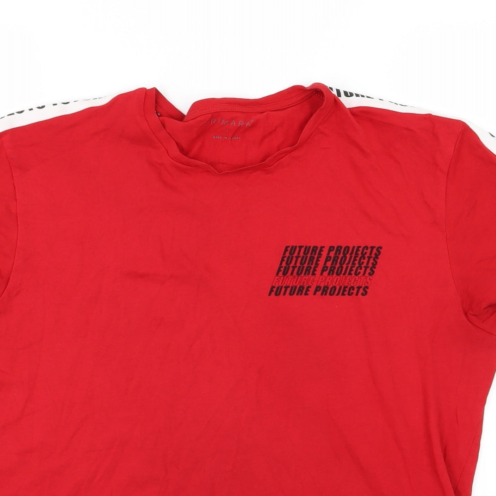 Primark Mens Red  Jersey  T-Shirt Size L  - Future Projects