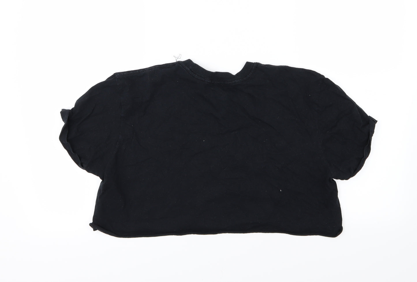 River Island Womens Black  Jersey Basic T-Shirt Size 14  - Cropped california