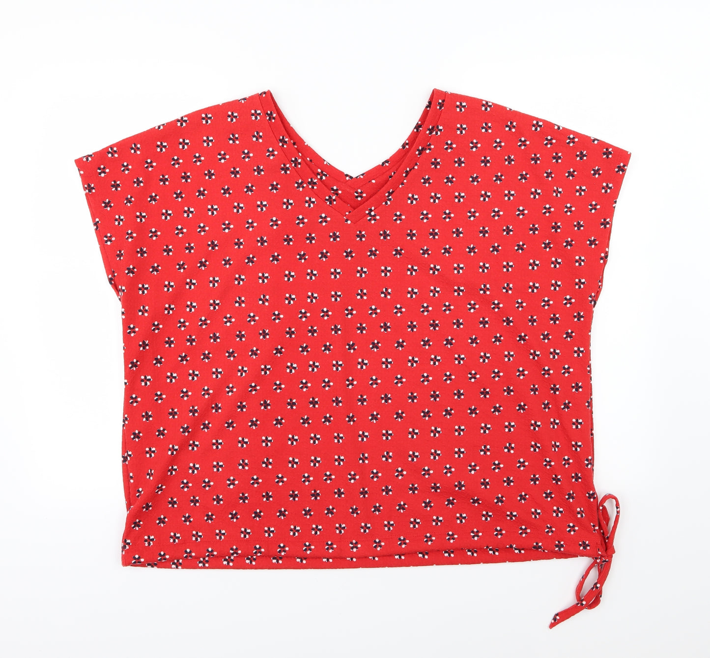 Marks and Spencer Womens Red Fair Isle  Basic T-Shirt Size 20
