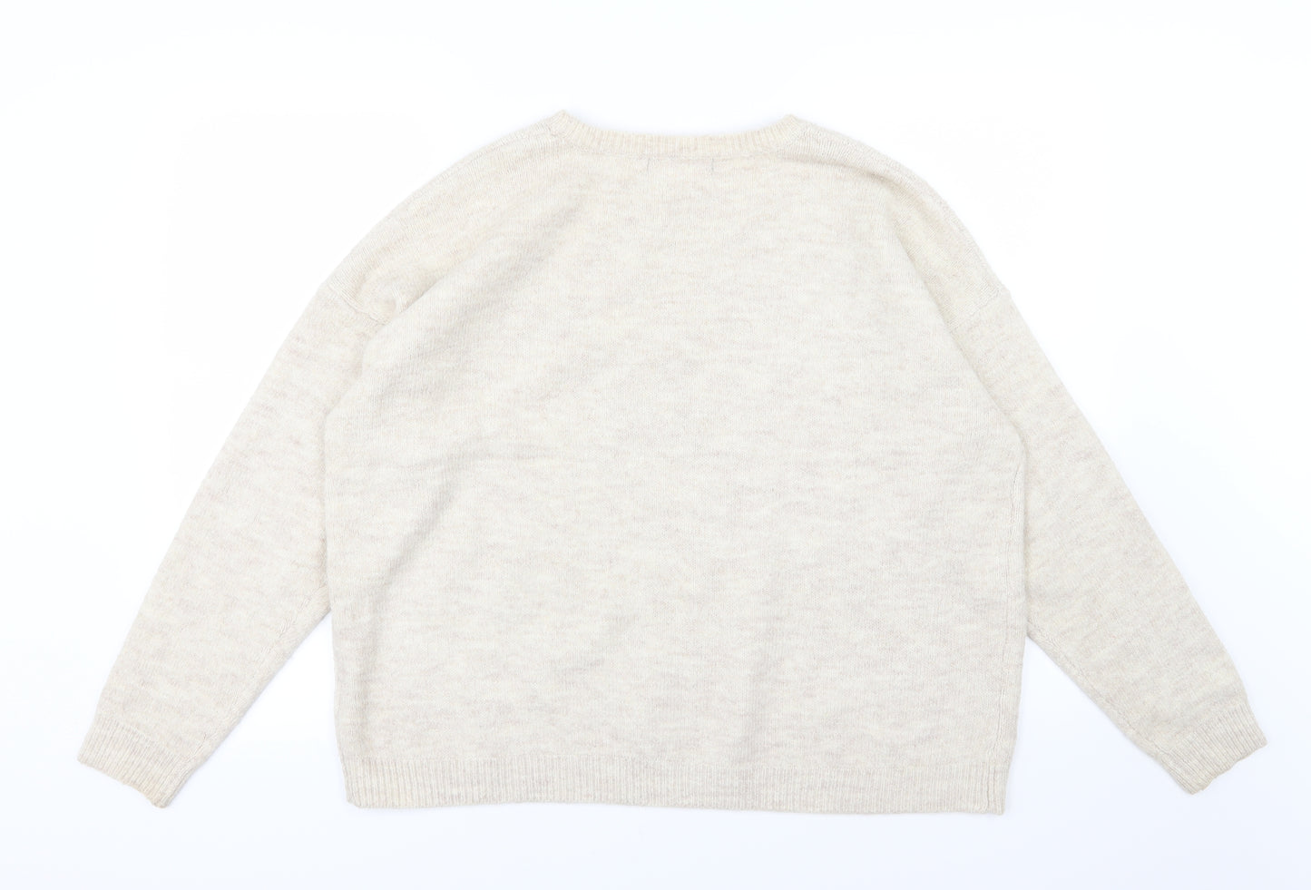 Primark Womens Beige  Knit Pullover Jumper Size XL  - Penguin Christmas