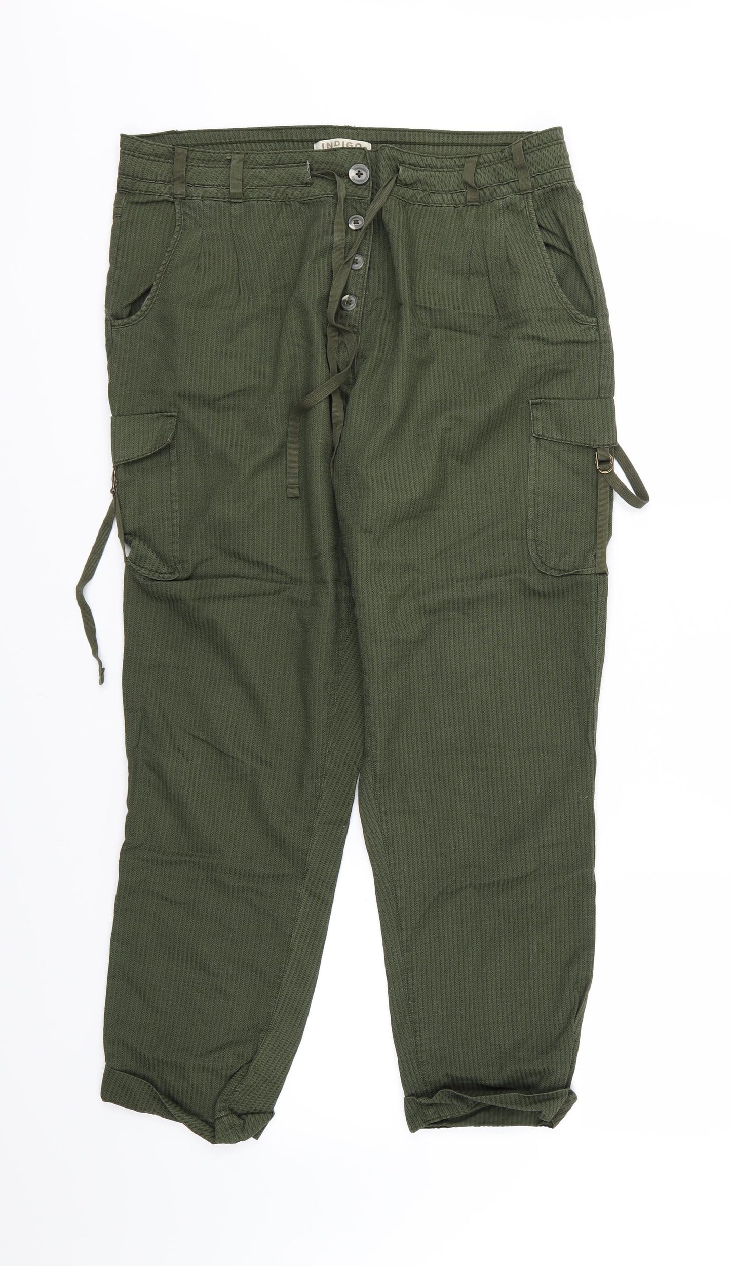 Marks and Spencer Womens Green   Cargo Trousers Size 12 L26 in
