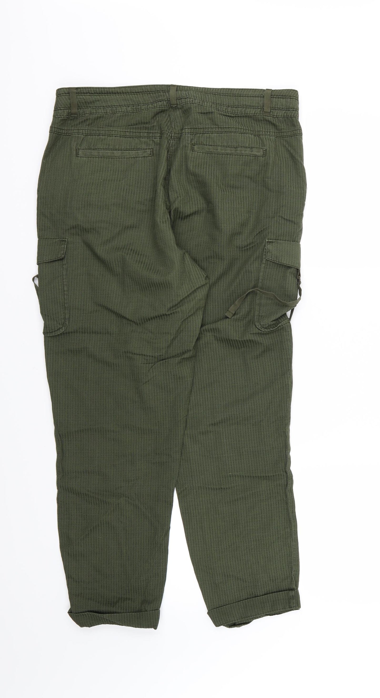 Marks and Spencer Womens Green   Cargo Trousers Size 12 L26 in