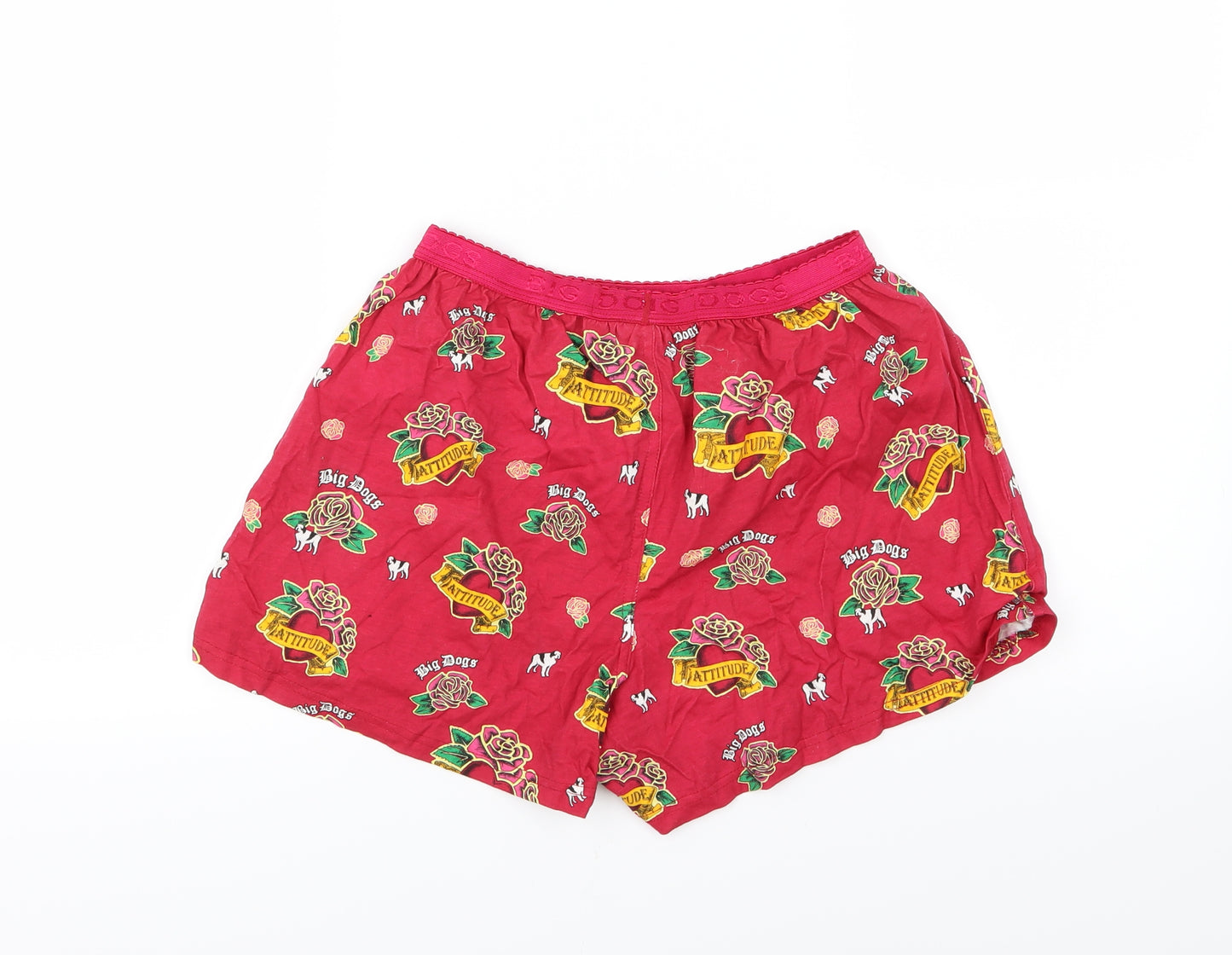 Big Dog Womens Red Floral Jersey  Sleep Shorts Size S