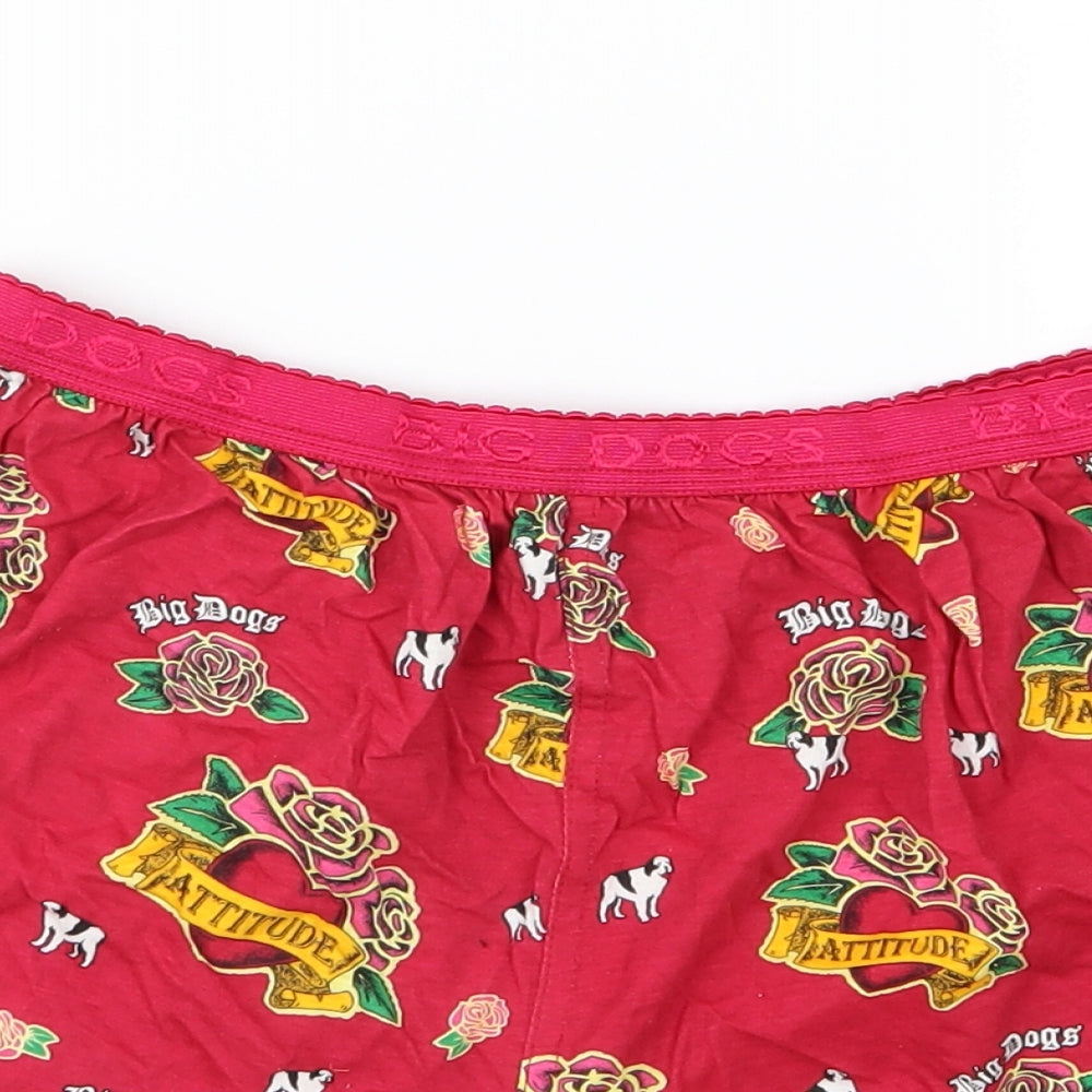Big Dog Womens Red Floral Jersey  Sleep Shorts Size S