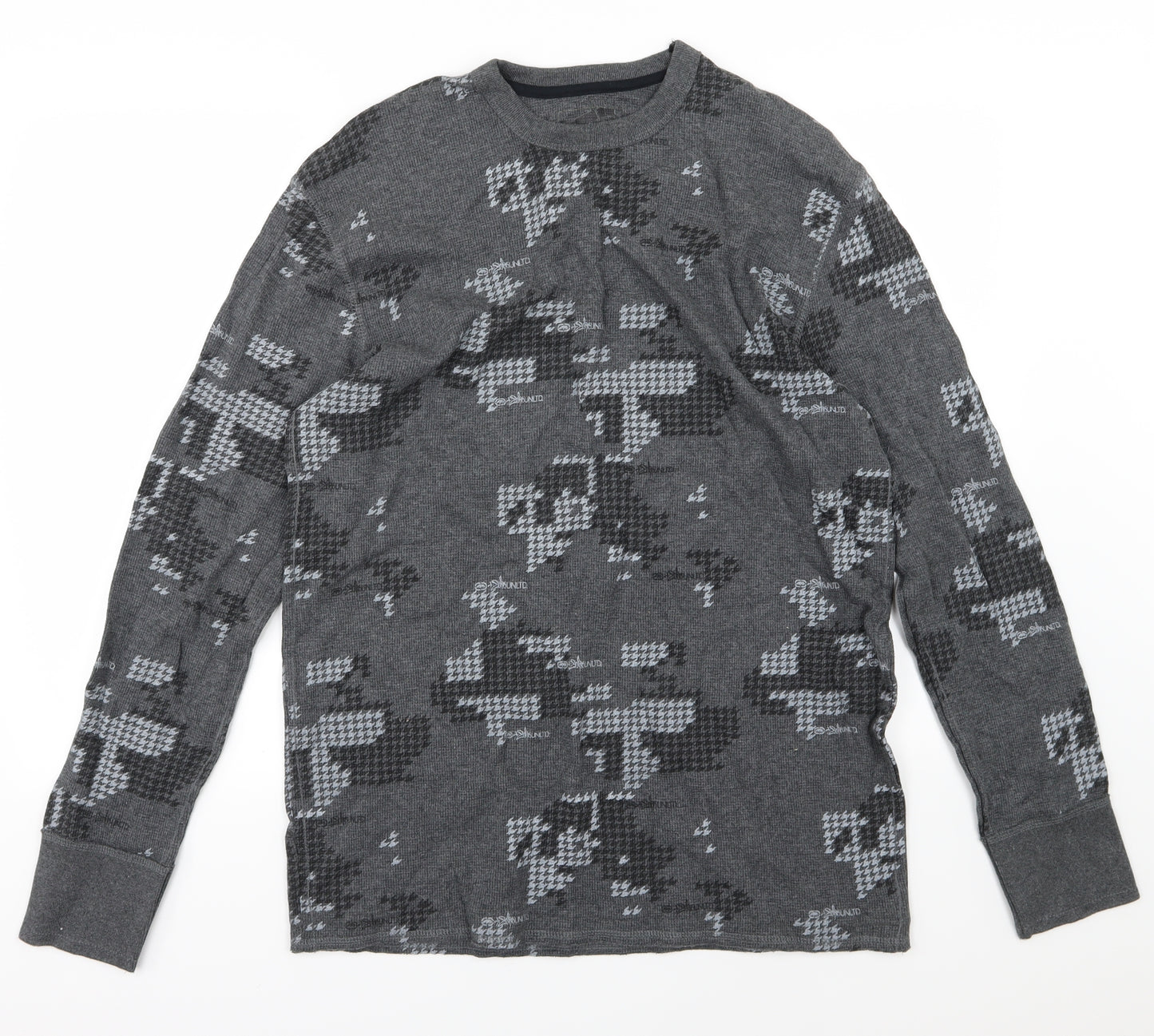 Ecko Unltd. Mens Grey Houndstooth Knit Pullover Jumper Size L