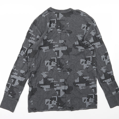 Ecko Unltd. Mens Grey Houndstooth Knit Pullover Jumper Size L