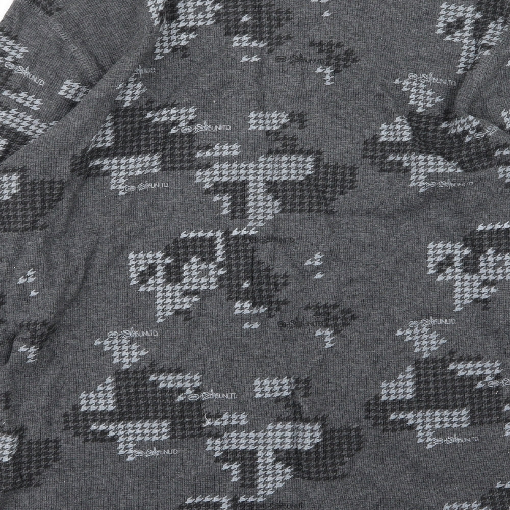Ecko Unltd. Mens Grey Houndstooth Knit Pullover Jumper Size L