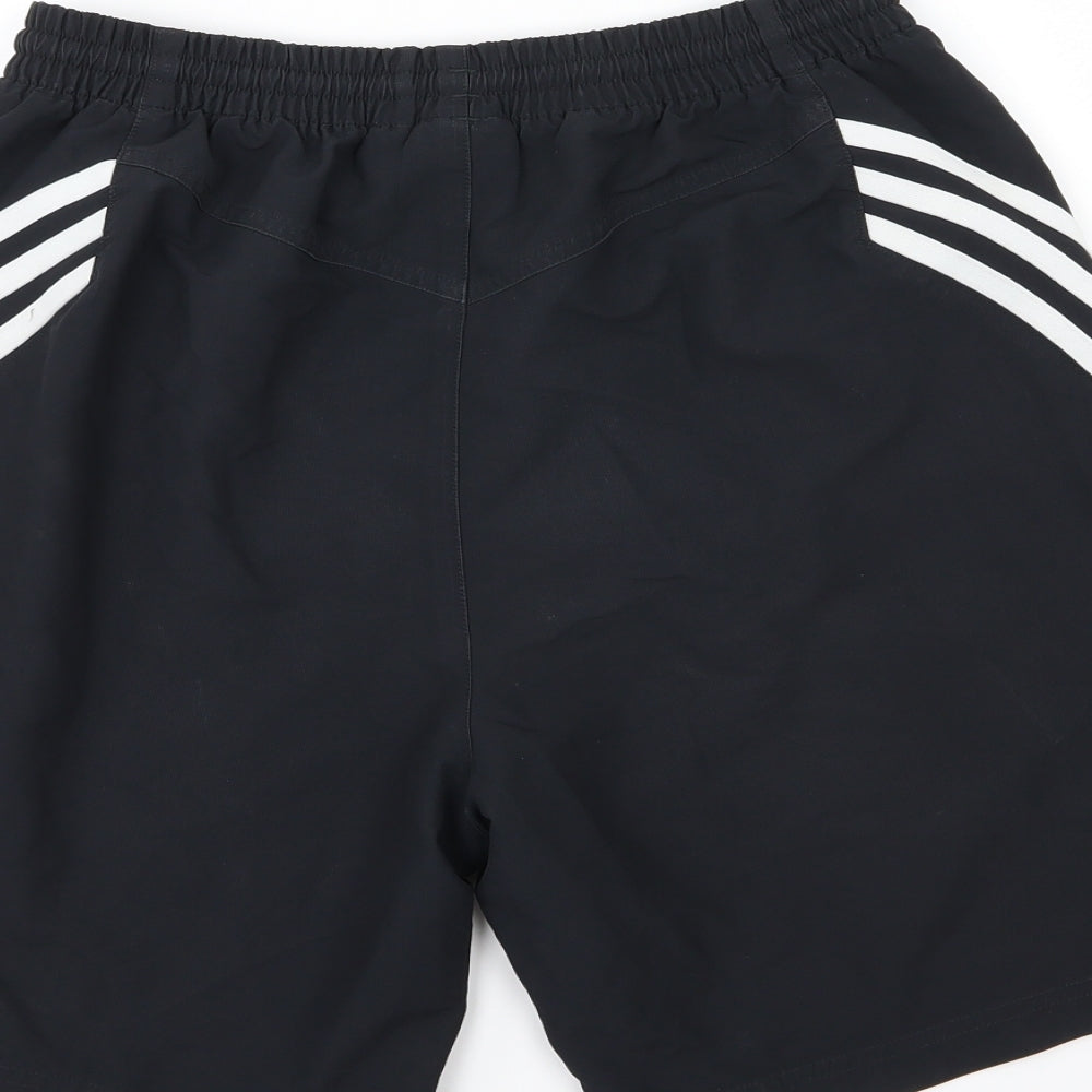 adidas Mens Black Striped  Sweat Shorts Size M