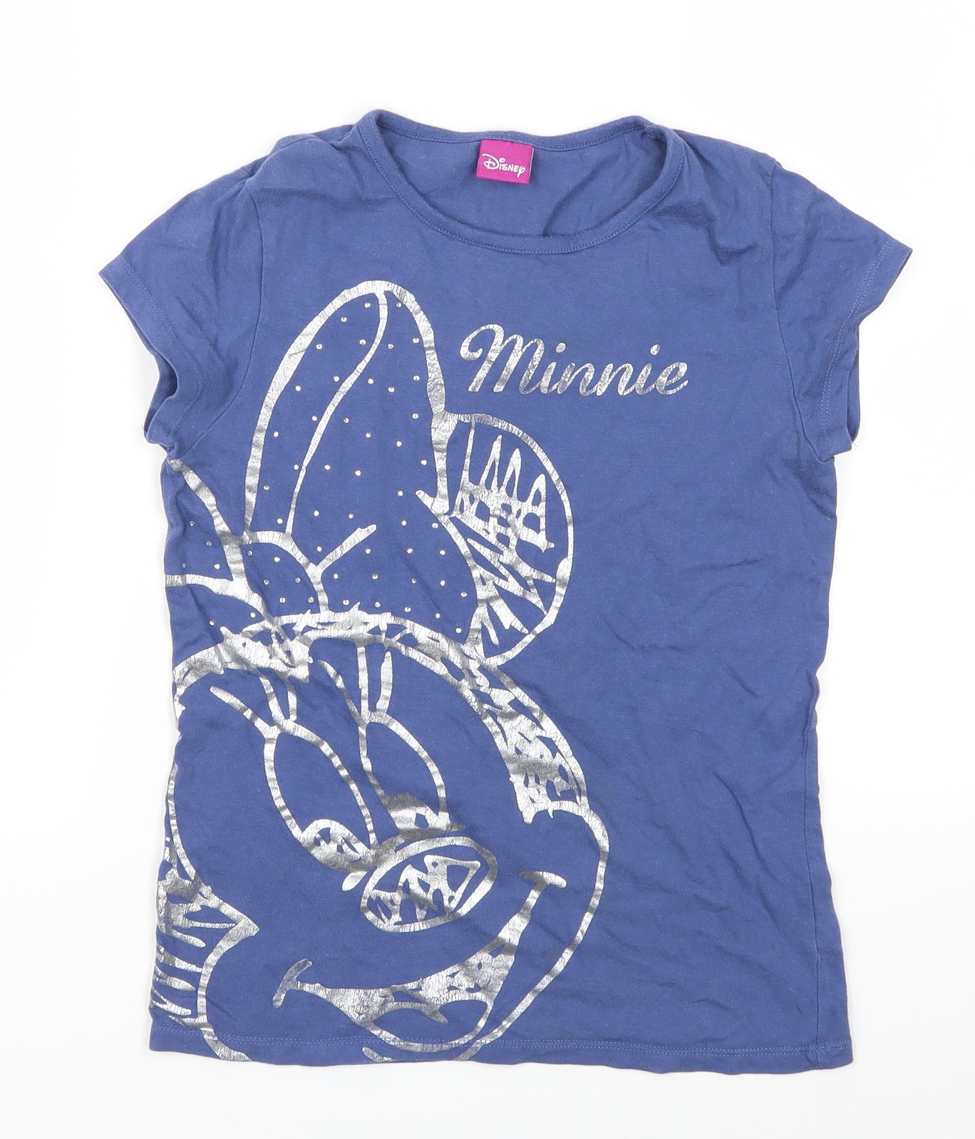 Disney Girls Blue   Basic T-Shirt Size 12-13 Years  - Minnie Mouse