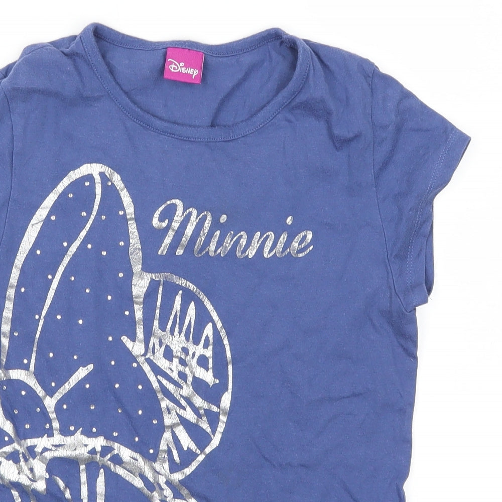 Disney Girls Blue   Basic T-Shirt Size 12-13 Years  - Minnie Mouse