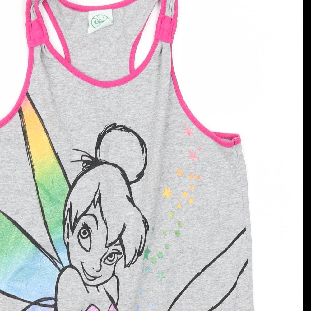 Disney Girls Grey   Basic Tank Size 13-14 Years  - Tinkerbell