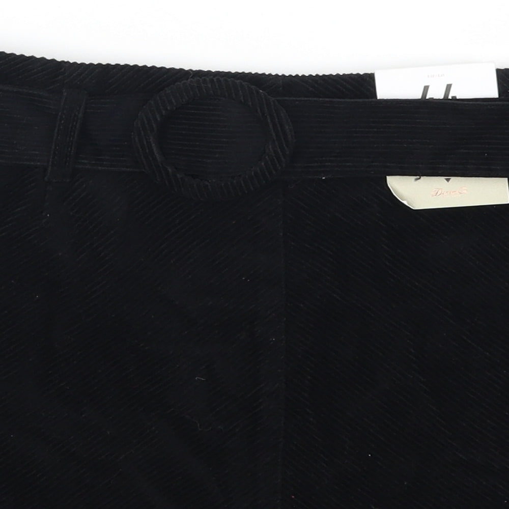 Denim Co Womens Black  Corduroy Mini Skirt Size 16  - Belted