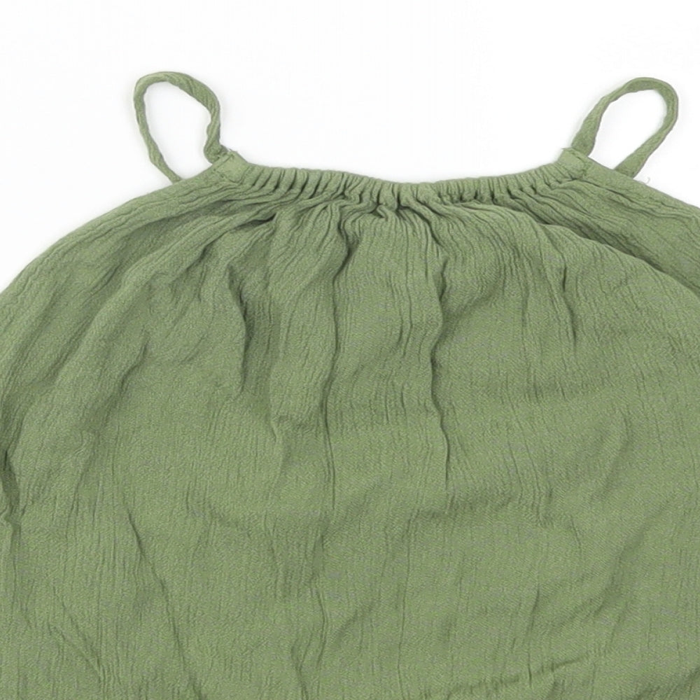 H&M Womens Green   Cropped Tank Size 8