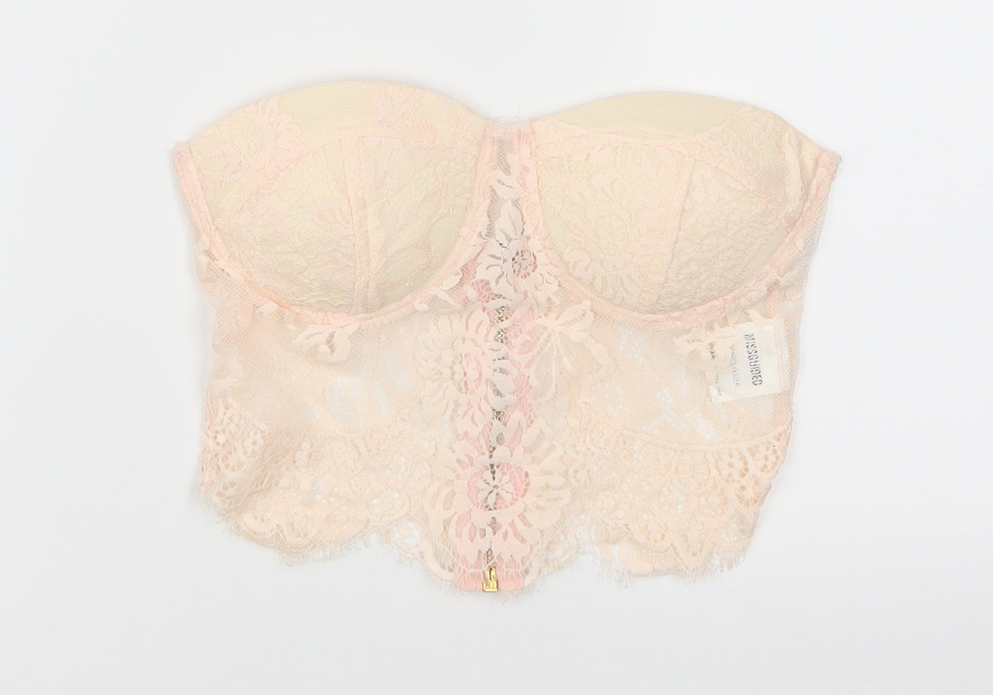 Missguided Womens Pink  Lace Cropped Tank Size 8