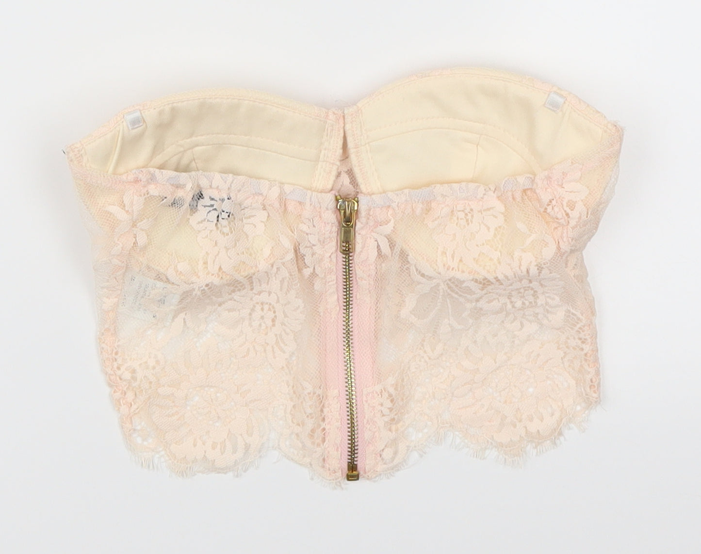 Missguided Womens Pink  Lace Cropped Tank Size 8