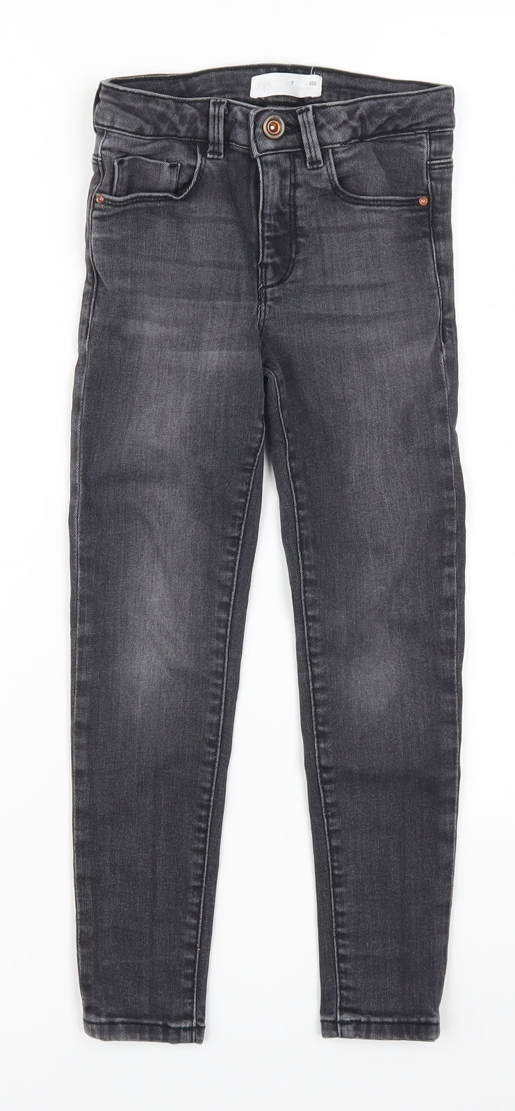 Zara Girls Grey  Denim Skinny Jeans Size 7 Years