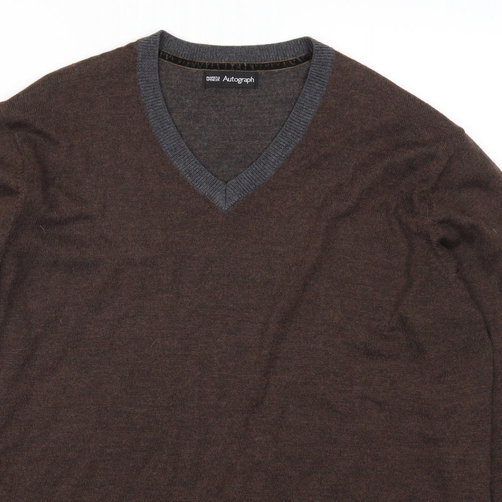 Marks and Spencer Mens Brown   Pullover Jumper Size L