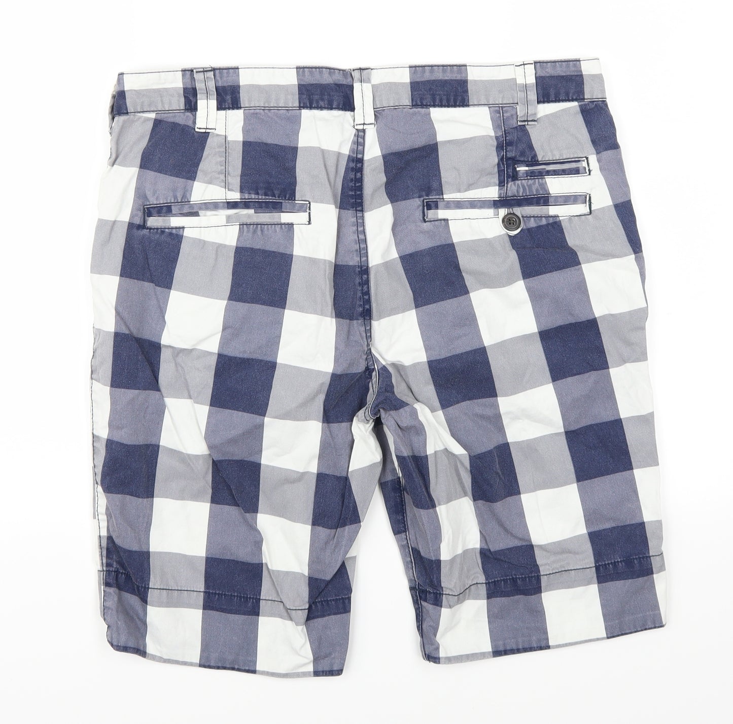 Cedar Wood State Mens Blue Check  Chino Shorts Size 34