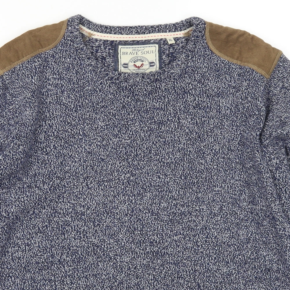 Brave Soul Mens Blue   Pullover Jumper Size XL
