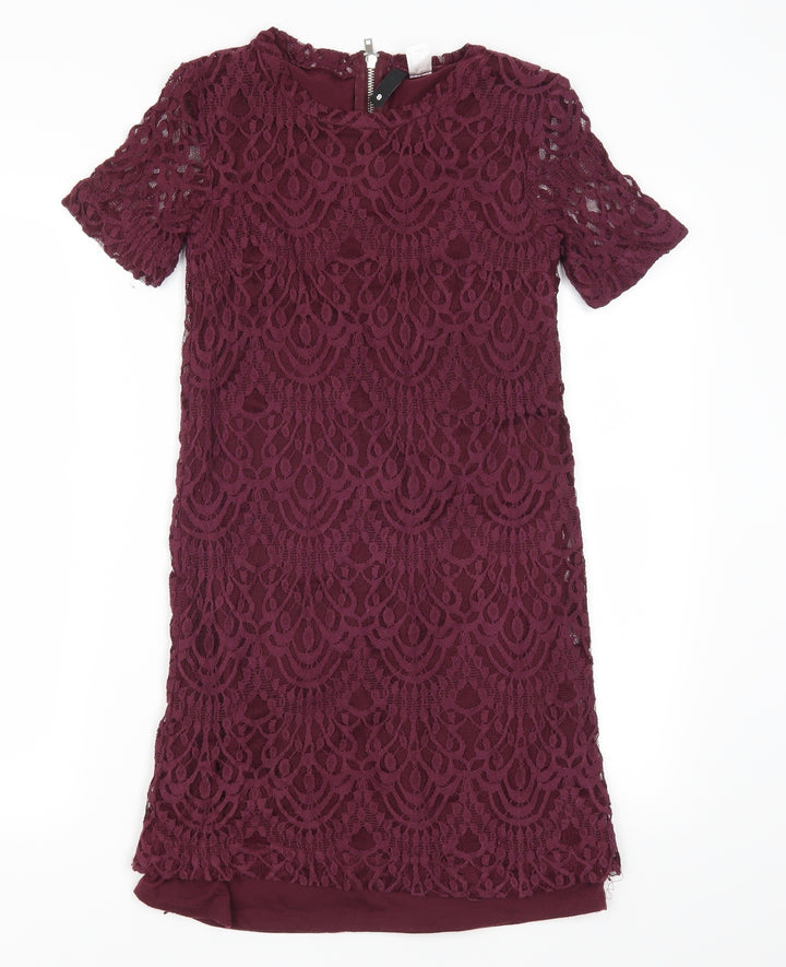 H&M Womens Orange Lace Pencil Dress Size 8