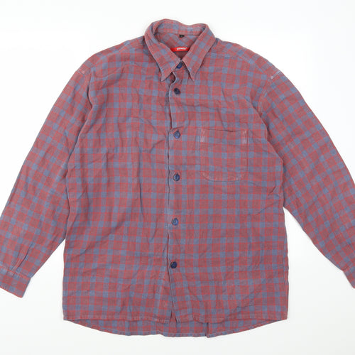 Signum Mens Red Check   Button-Up Size M