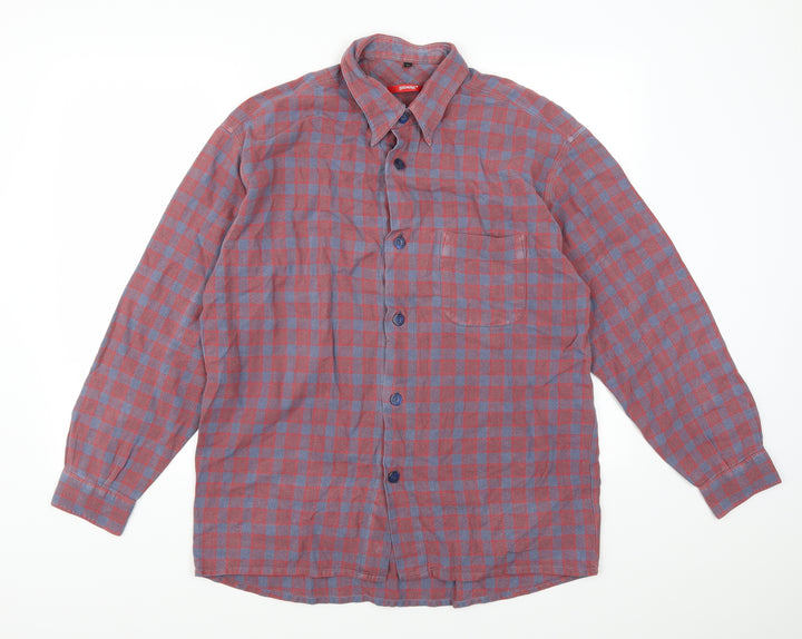 Signum Mens Red Check Button-Up Size M