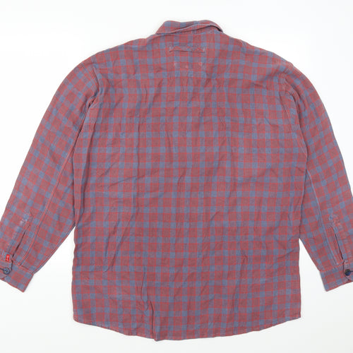Signum Mens Red Check   Button-Up Size M