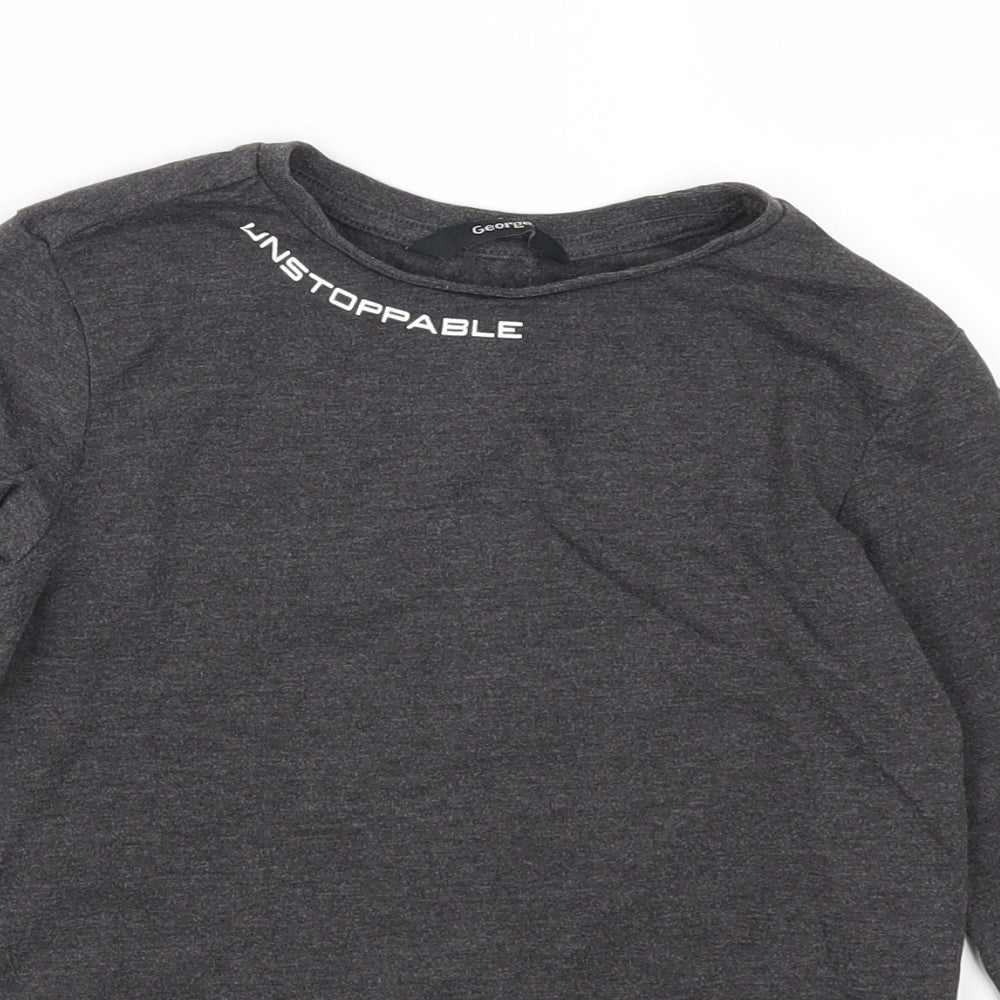 George Boys Grey   Basic T-Shirt Size 6-7 Years  - Unstoppable Generation Now
