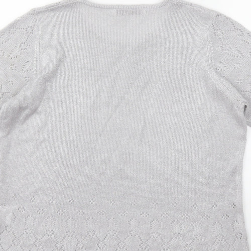 EWM Womens Silver  Knit Pullover Jumper Size 14
