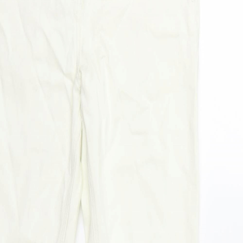 M&Co Womens White  Denim Straight Jeans Size 12 L31 in