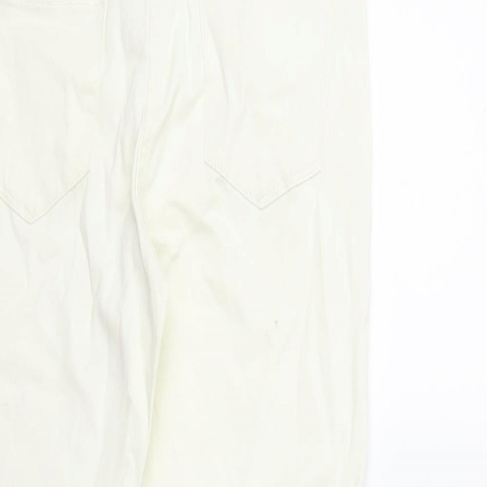 M&Co Womens White  Denim Straight Jeans Size 12 L31 in