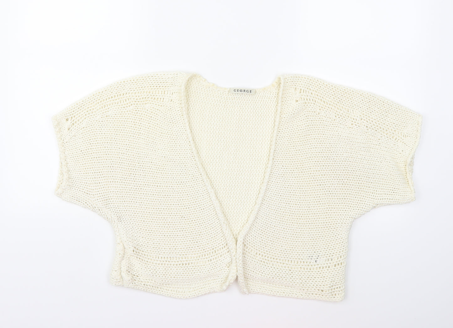 George Womens White  Knit Cardigan Jumper Size M
