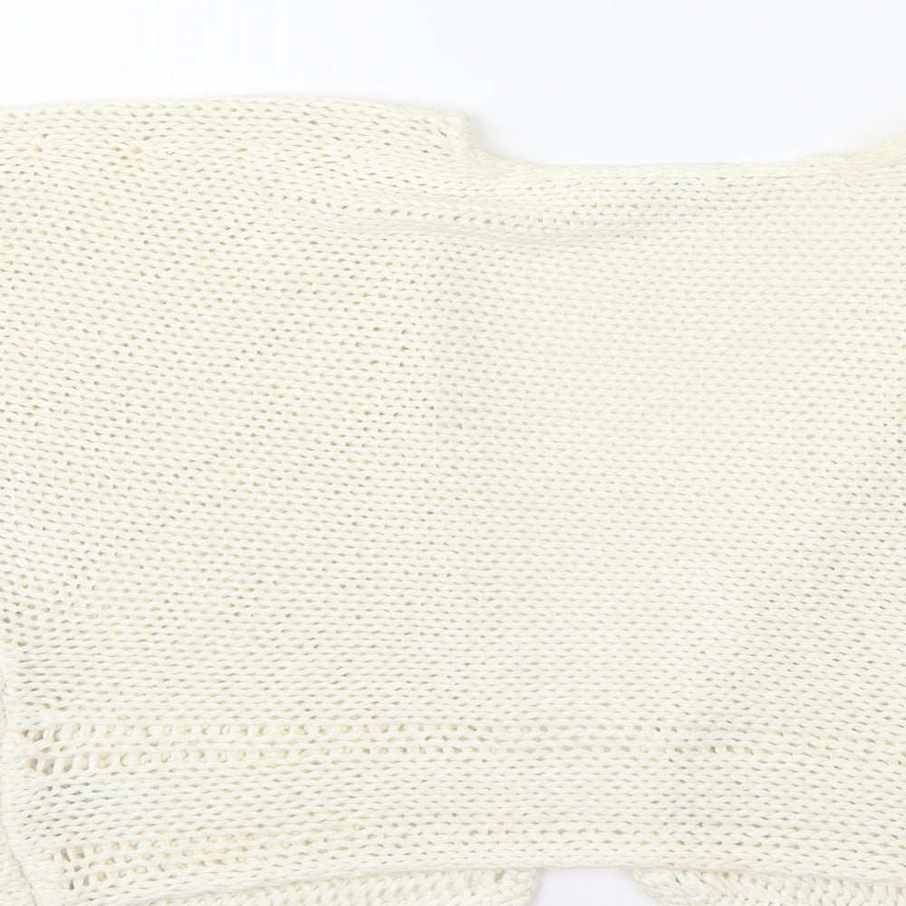 George Womens White  Knit Cardigan Jumper Size M