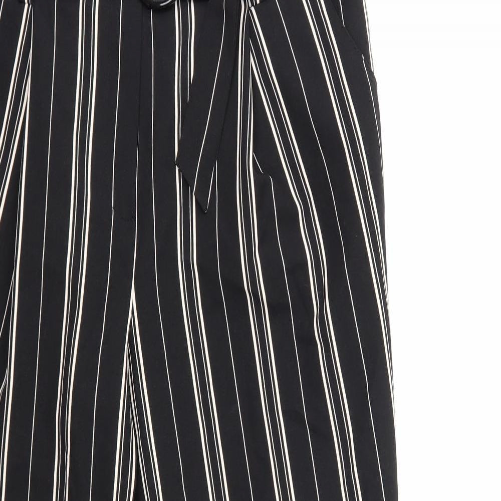 New Look Womens Black Striped  Trousers  Size 14 L28 in