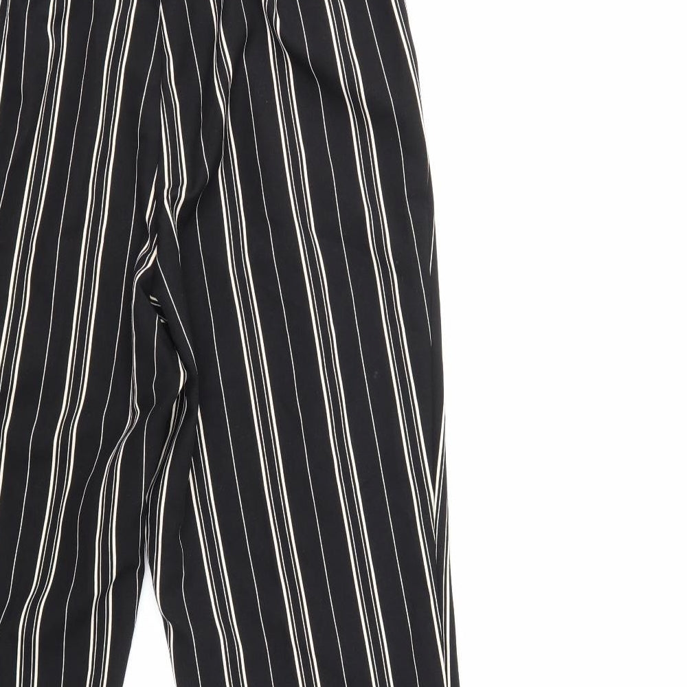New Look Womens Black Striped  Trousers  Size 14 L28 in