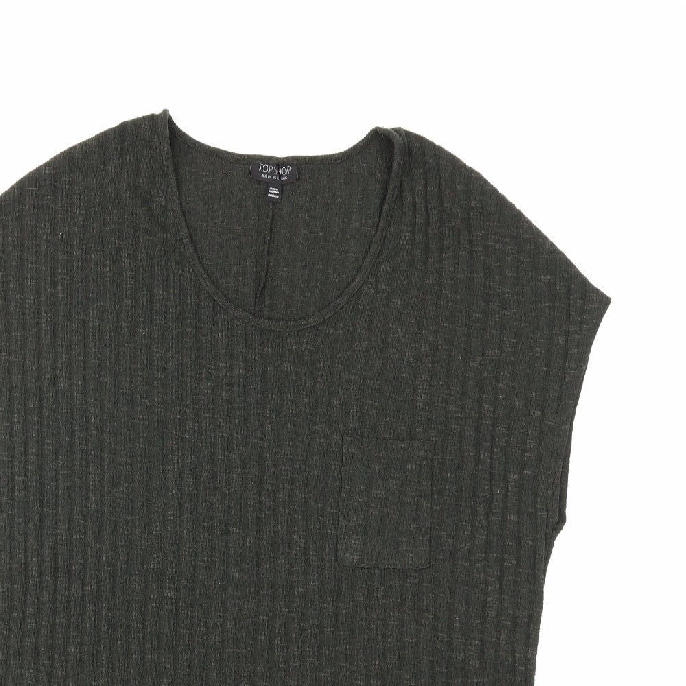 Topshop Womens Green  Knit Pullover Jumper Size 12