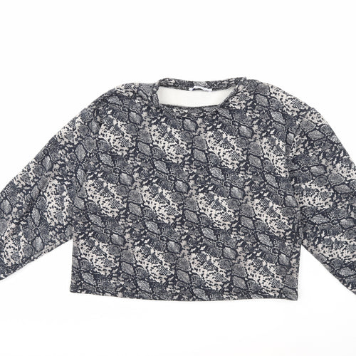 Zara Womens Grey Animal Print  Pullover Sweatshirt Size M