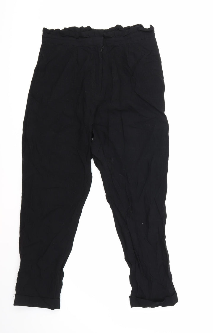Topshop Womens Black Trousers Size 10 L24 in