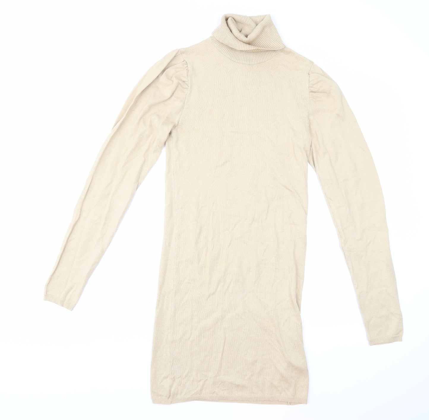Nakd Womens Beige  Knit Jumper Dress  Size S