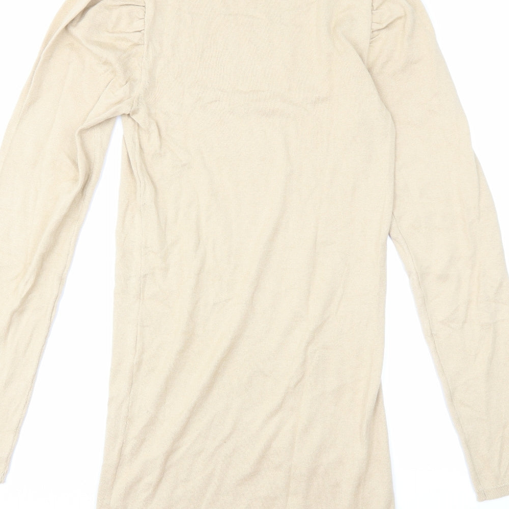 Nakd Womens Beige  Knit Jumper Dress  Size S